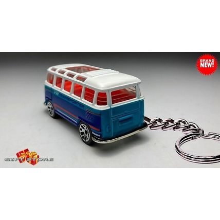 RARE KEY CHAIN BLUE VW SAMBA BUS MINIBUS 21 WINDOW RAGTOP CUSTOM Ltd GREAT GIFT