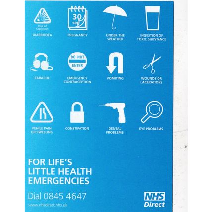 NHS Direct Advertising Postcard unused VGC
