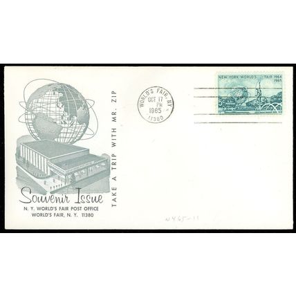 10/17/1965 NEW YORK WORLD'S FAIR POST OFFICE Machine Canceled Souvenir Cover!