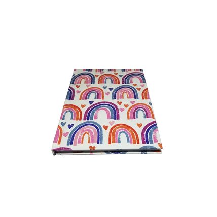 Crown Jewlz Hard Covered 5x7 Inch 60 Sheet Journal - Hearts and Rainbows