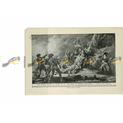 American Attack on Quebec, Death of Montgomery, Book Illustration (Print), 1909