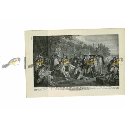 William Penn & Delaware Indians, Benjamin West, Book Illustration (Print), 1909