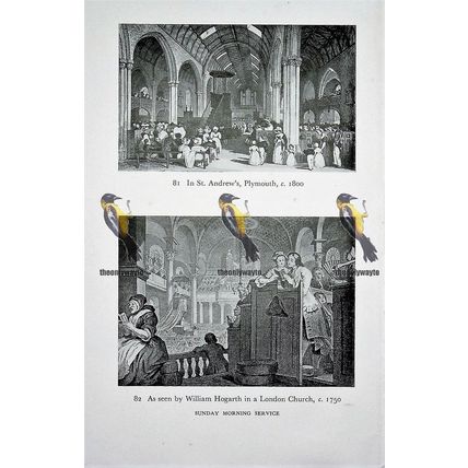 Churches, London & Plymouth 18thC (Quack Doctor Reverse), Book Illustration 1949