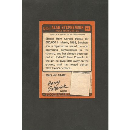 A&BC Orange Back Football 1970-71 #64 Alan Stephenson West Ham United