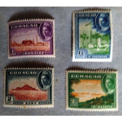 Curacao 1943 mint views 1c to 2 and half cents SG 195 to 198