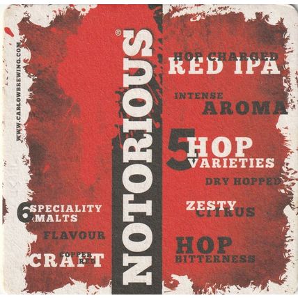 BEER MAT - CARLOW BREWING CO - OHARA'S RED IPA - (Cat No 045) - (2016)
