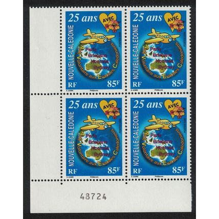 New Caledonia Caledonian Evacuees Corner Block of 4 Number 2006 MNH SG#1385