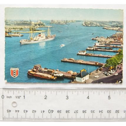 old postcard Amsterdam Harbour