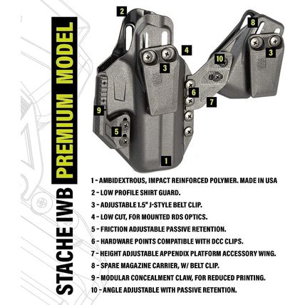 AMBI Fits Glock 48 Blackhawk Stache IWB Premium Holster Kit