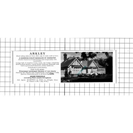 Arkley London House Sale Advert - 1967 Cutting
