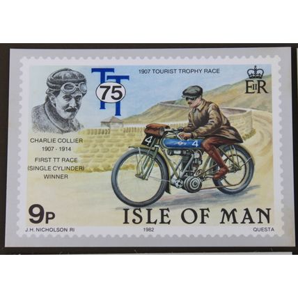 IOM 1982 75th ANNIVERSARY ISLE OF MAN TT RACES 5 X PHQ CARDS Mint