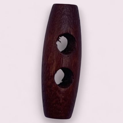 30mm Wooden Brown Toggle Buttons Sewing 2 Hole Craft Scrapbook Coat Duffle