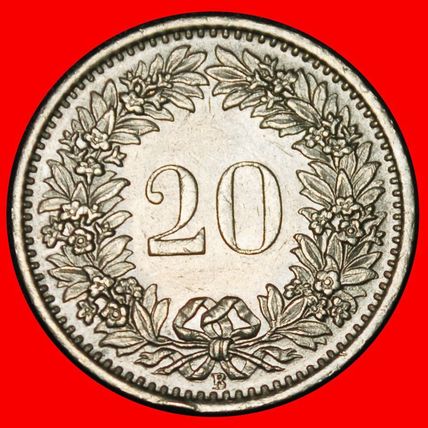 Ⰶ LIBERTY (1879-2025): SWITZERLAND★20 RAPPEN 1968B DIES I+A★LOW START★NO RESERVE