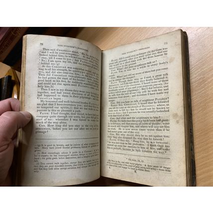 1824 JOHN BUNYAN "THE PILGRIM'S PROGESS" 201 YEARS OLD ANTIQUE BOOK (P4)