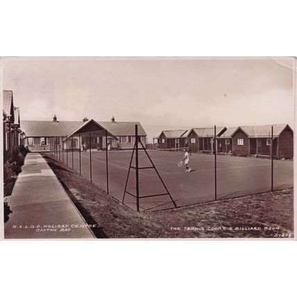NALGO Tennis Courts Cayton Bay Holiday Park Scarborough Old Postcard
