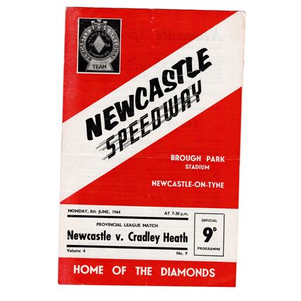 Newcastle v Cradley Heath 1964 speedway programme