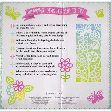 Creative Dies. Butterfly Panel Die & Embossing Folder Set. Die Cutting Crafts
