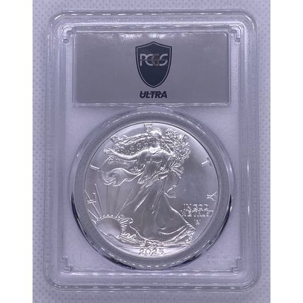 1 Oz Silver Eagle PCGS MS70 Ultra Breaks Privy Power 2025 Flag Core 1 of 500