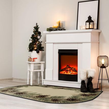 Demissle Fireplace Hearth Rug Fireplace Mats Cabin Southwestern Fireproof Fire R