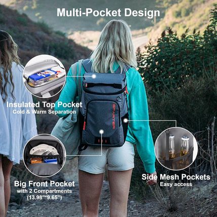 Backpack Cooler Insulated Leak Proof 30/45 Cans, 2 Insulated Compartments Therma