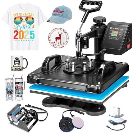 5 in 1 Heat Press Machine for T Shirts Heat Transfer Machine12 X 15" Swing Away