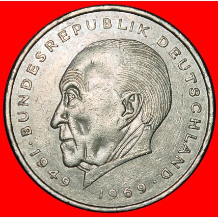 Ⰶ ADENAUER (1876-1967):GERMANY★2 MARKS 1971J I+A+r1 HAMBURG★LOW START★NO RESERVE