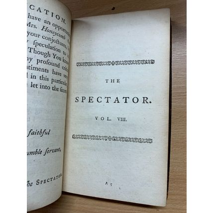 RARE* 1767 "THE SPECTATOR" VOL 8 #556-635 ADDISON STEELE ANTIQUE BOOK (P3)