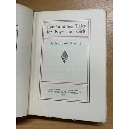 1923 1ST US ED RUDYARD KIPLING "LAND AND SEA TALES FOR BOYS & GIRLS" BOOK (P4)