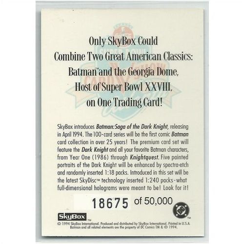 BATMAN : GEORGIA DOME SUPER BOWL XXVIII EXCLUSIVE card