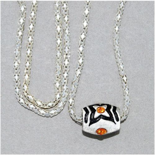 Trendy Orange Crystal Silver Tone Charm Pendant Necklace Chain Jewellery 1648