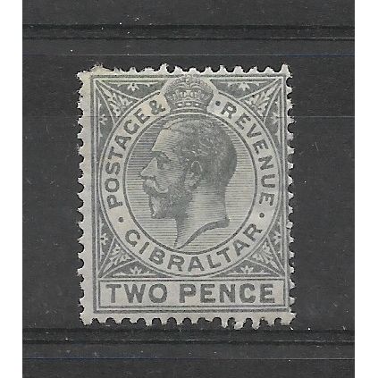 Gibraltar.SG78 2d Greyish Slate.Mounted Mint.Sept18