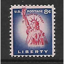 USA 1954 8c RED AND BLUE STATUE OF LIBERTY SG 1039 M / MINT