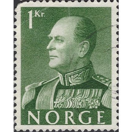 NORWAY, King Olav V, green 1959, 1Kr, #3