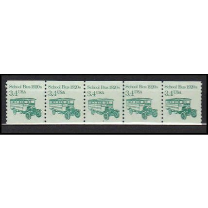 2123 3.4c School Bus Fine MNH Dry Gum PNC 2/5 X0043
