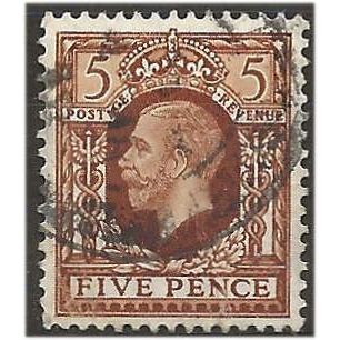 1934 SG446 5d Yellow-Brown Photogravure Fine Used . ..