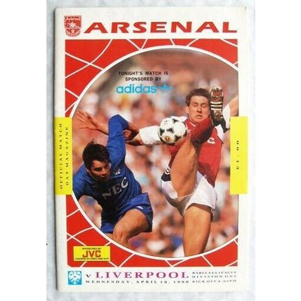 1990 programme Arsenal v. Liverpool