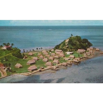 Serua Island Atoll Village Aerial Fiji Postcard