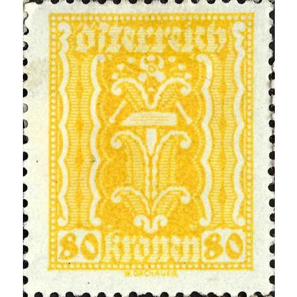 AUSTRIA, Hammer and tongs, yellow 1922, 80kr