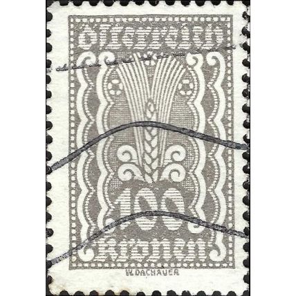 AUSTRIA, Ear of corn, grey 1922, 100kr