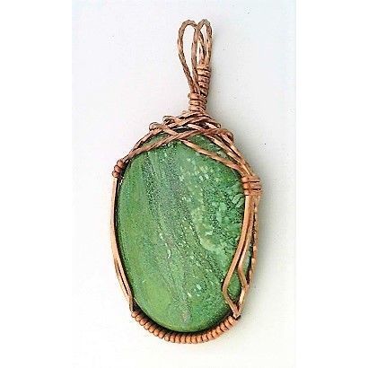 Chrysocolla Copper Wire Wrap Gemstone Pendant 60