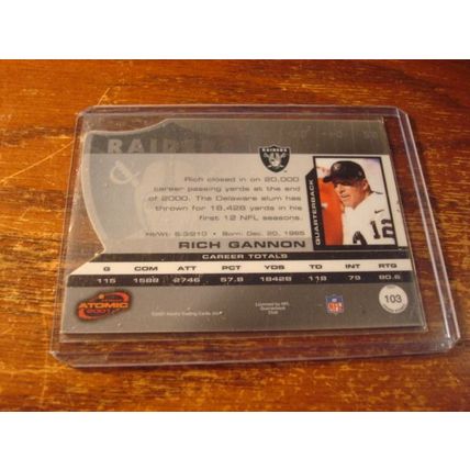 2001 Pacific, Atomic Die Cut, RICH GANNON, Raiders