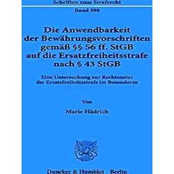 Die Anwendbarkeit Der Bewahrungsvorschriften Gemass 56 Ff. Stgb Auf Die Ersatzfr