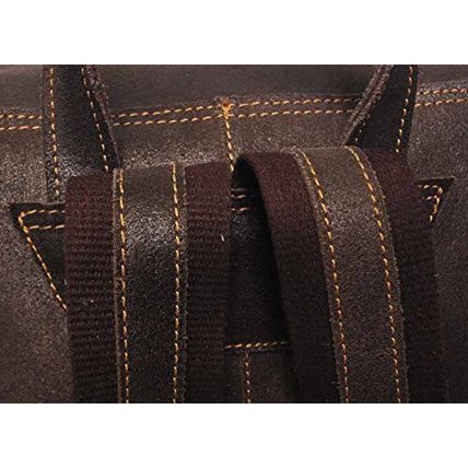 David King & Co. Distressed Leather Laptop Messenger Backpack-BROWN-NEW-FAST