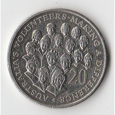 AUSTRALIA COIN - 20 CENTS 2003/ELIZABETH II/VF/AUSTRALIA'S VOLUNTEERS