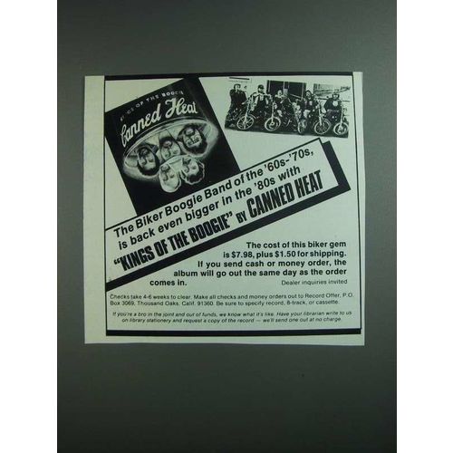 1984 Kings of the Boogie Album by Canned Heat Ad