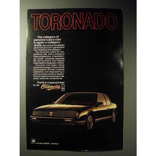 1986 Oldsmobile Toronado Car Ad - Personal Luxury