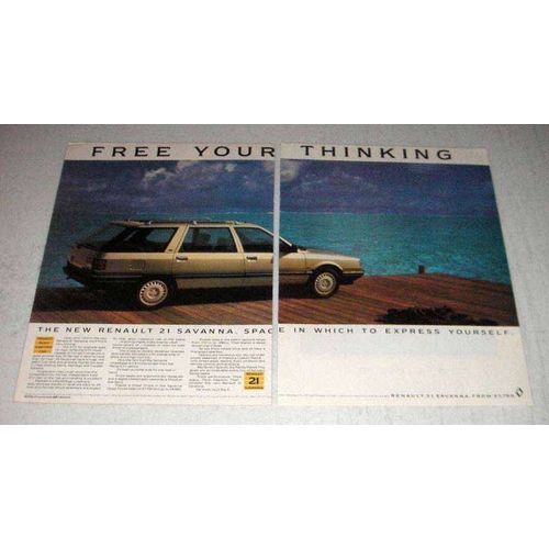 1987 Renault 21 Savanna Car Ad - Free Your Thinking