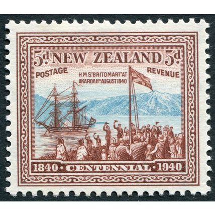 New Zealand 1940 5d pale blue & brown SG 620 unused