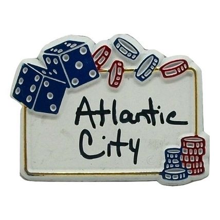 Atlantic City Dice and Chips Fridge Magnet
