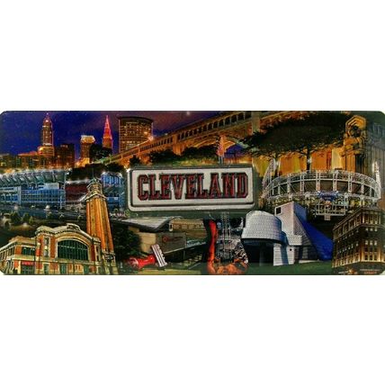 Cleveland Ohio Foil Panoramic Fridge Magnet
